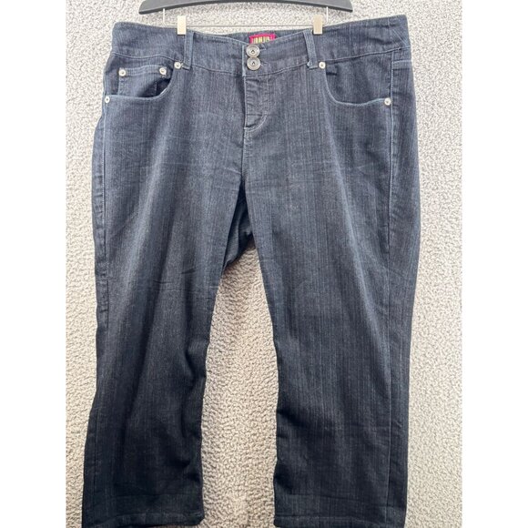 Vintage Torrid Cropped Dark Wash Denim Jeans With Double Button Plus Size 20W - Picture 1 of 10
